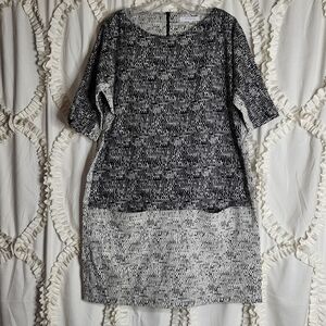 Gerard Darel Paris Black White Career Printed Dress sz 44 US sz 12